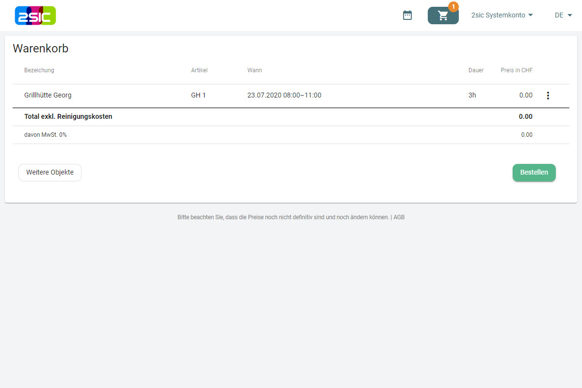  Ansicht im Warenkorb